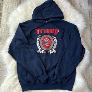 Port & Company Core Fleece Trump 2020 Navy Blue Hooded Sweatshirt Men’s Medium